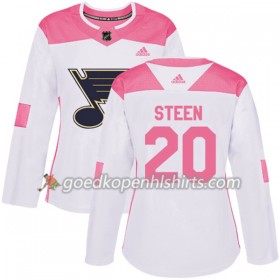 St. Louis Blues Alexander Steen 20 Adidas 2017-2018 Wit Oranje Fashion Authentic Shirt - Dames